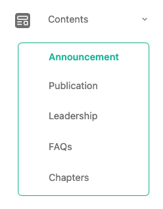 Contents menu item