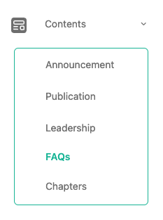 Contents menu item