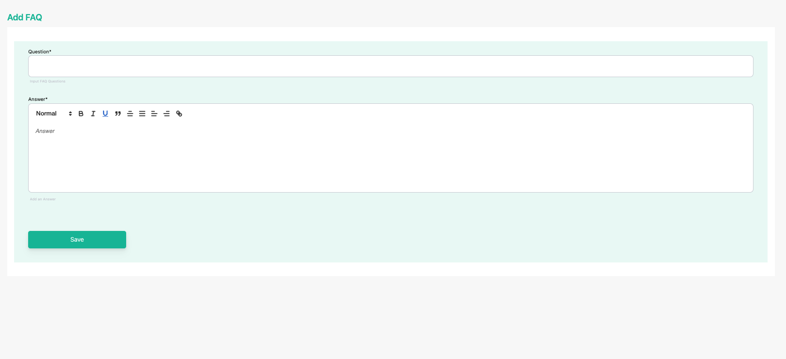 Create FAQ button