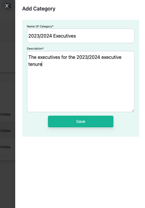enter executive category information